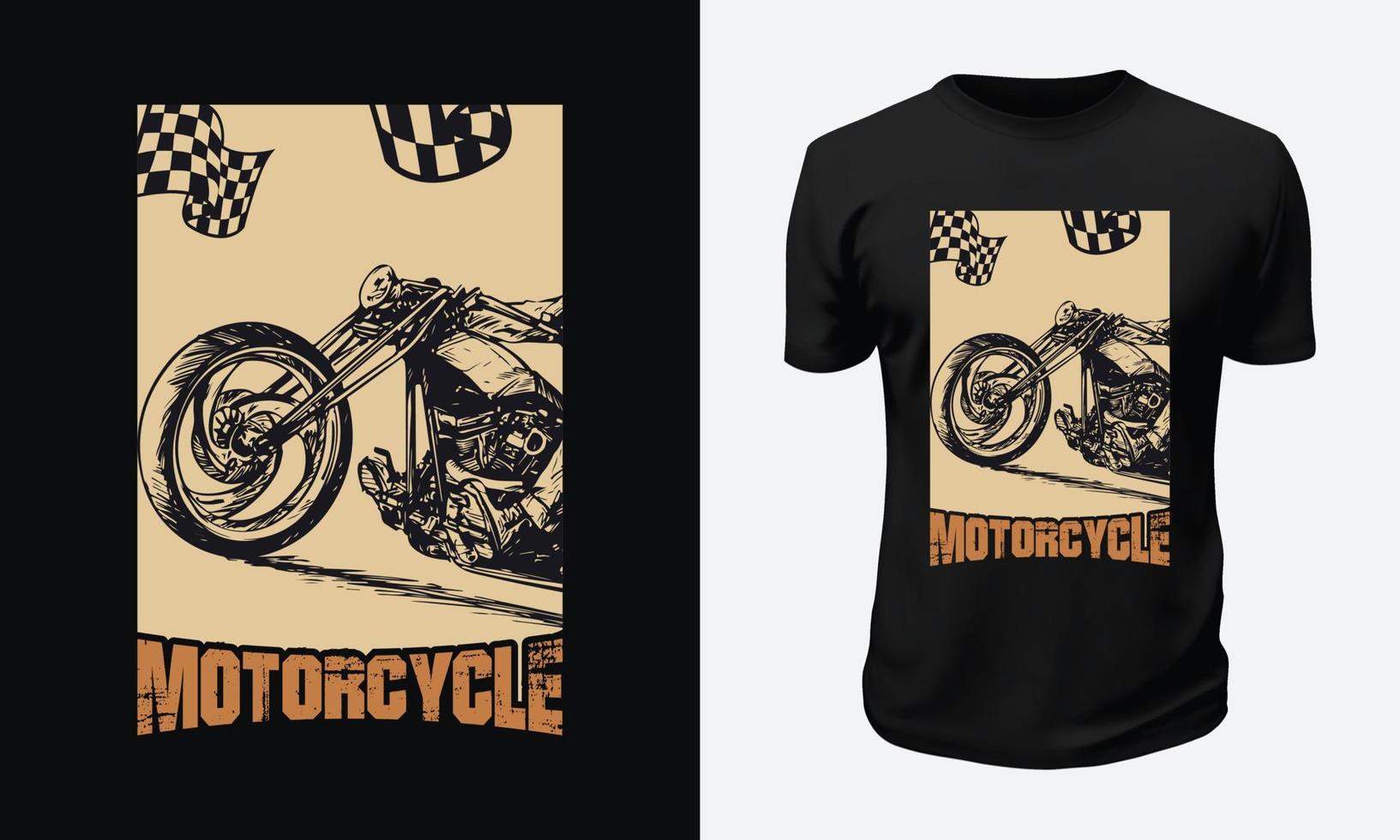 motorfiets en racing t overhemd ontwerp vector