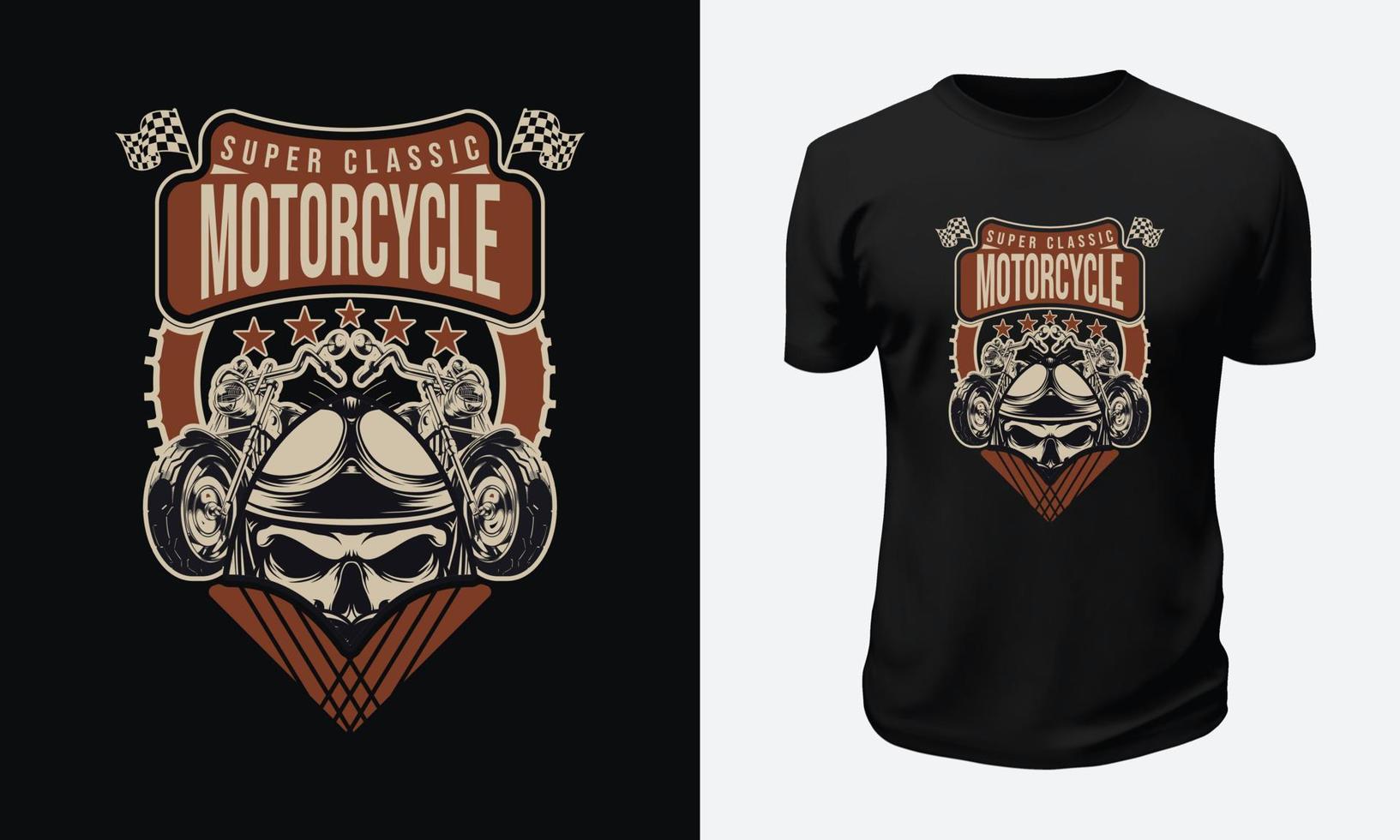 motorfiets en racing t overhemd ontwerp vector