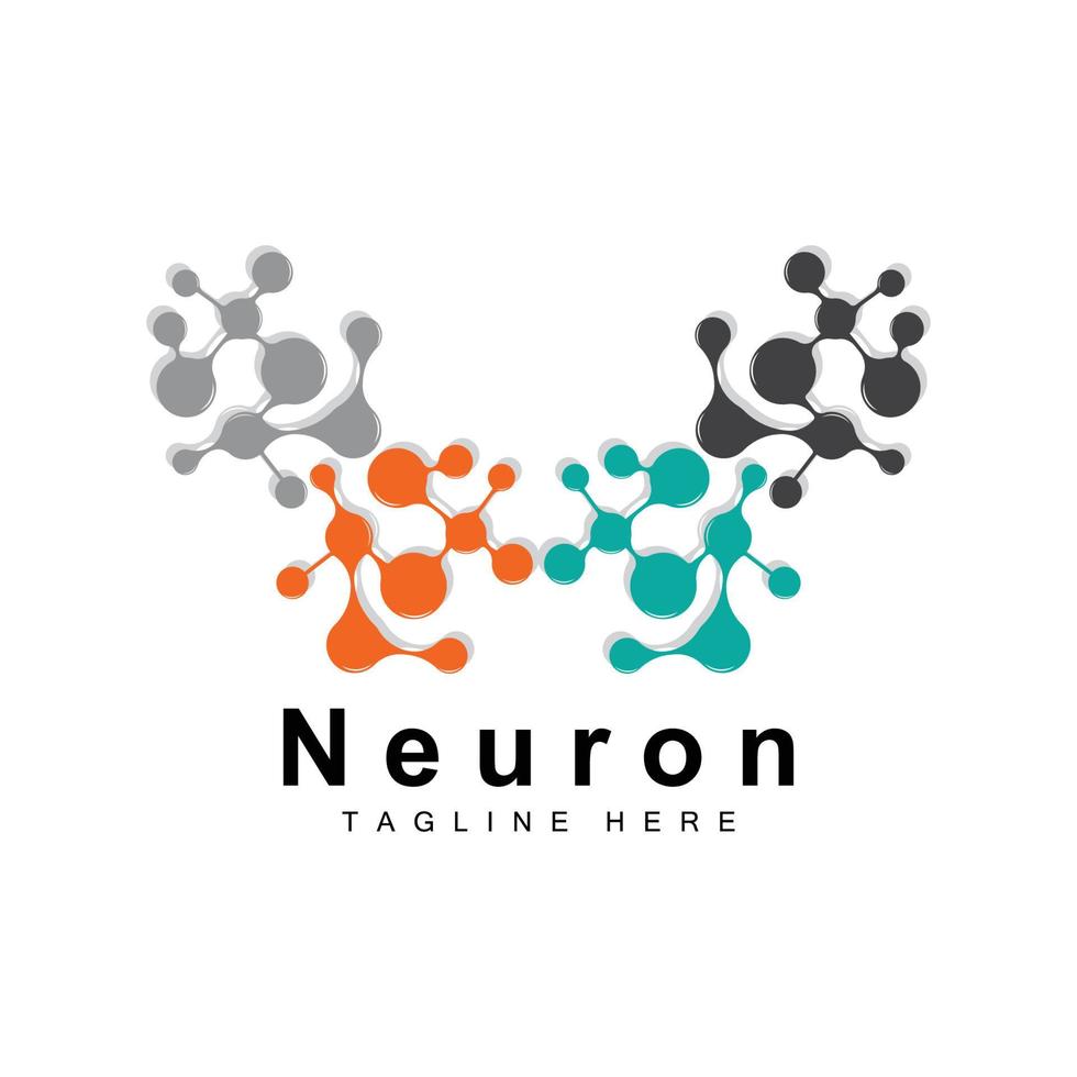 neuron logo ontwerp vector zenuw cel illustratie moleculair dna Gezondheid merk