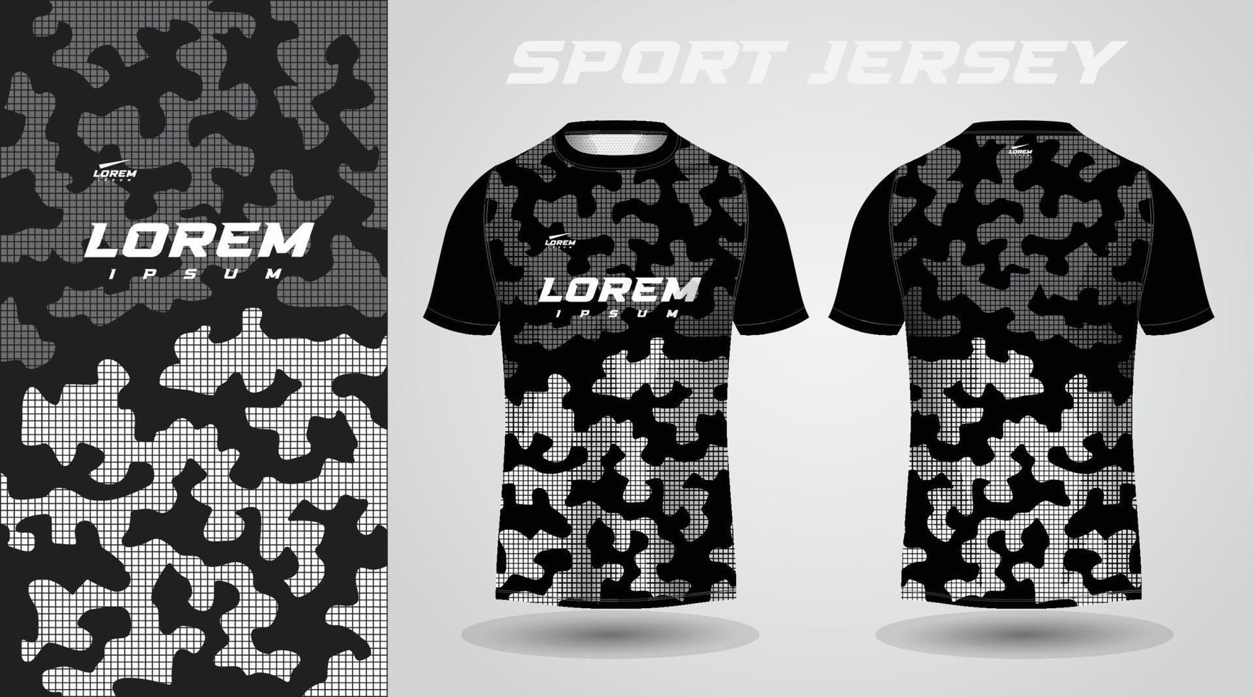 zwart wit shirt sport jersey ontwerp vector