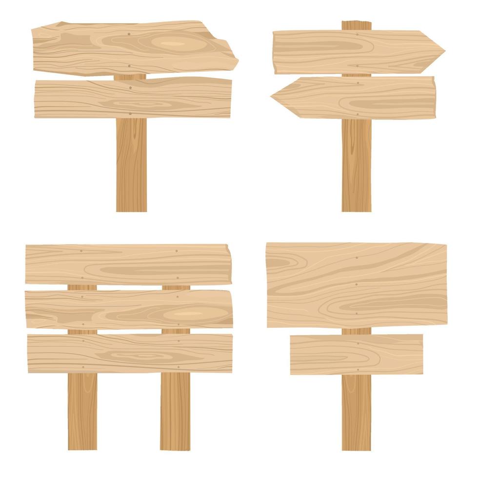 houten bord set collectie vector