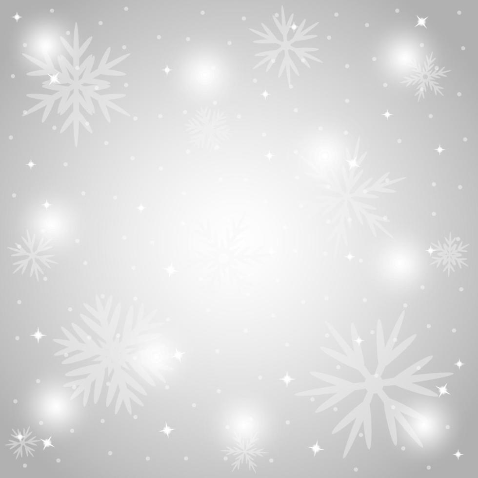 Kerstmis zilver achtergrond met sneeuwvlokken vector