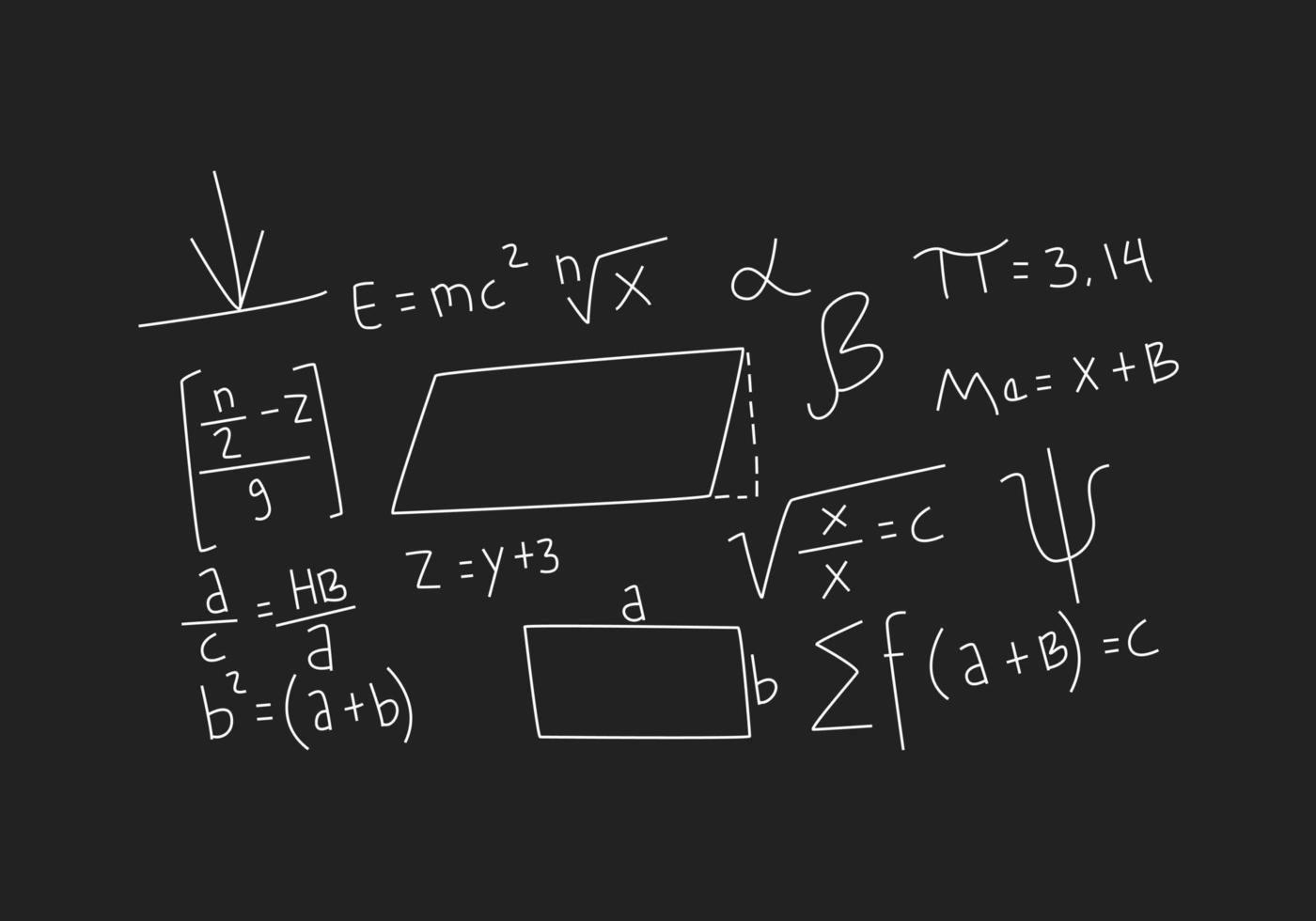 realistische wiskunde schoolbord achtergrond afbeelding vector