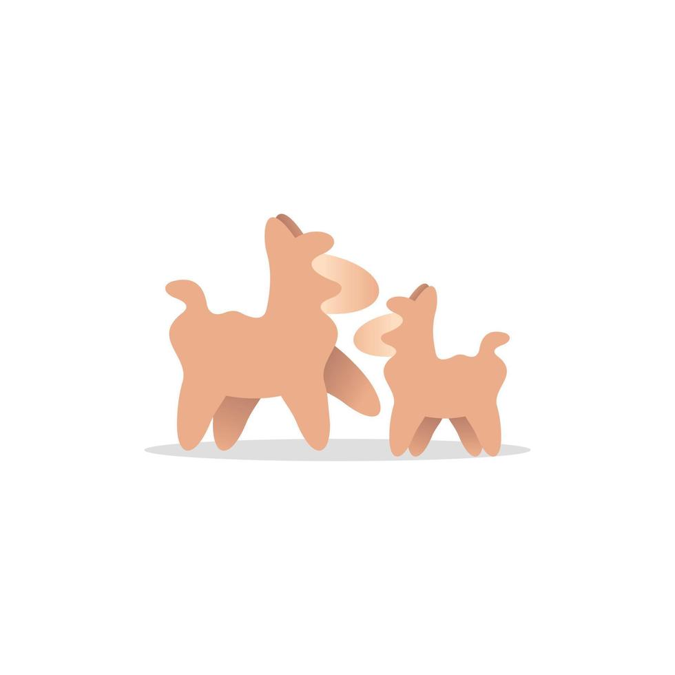 ik lama familie dier illustratie creatief ontwerp vector