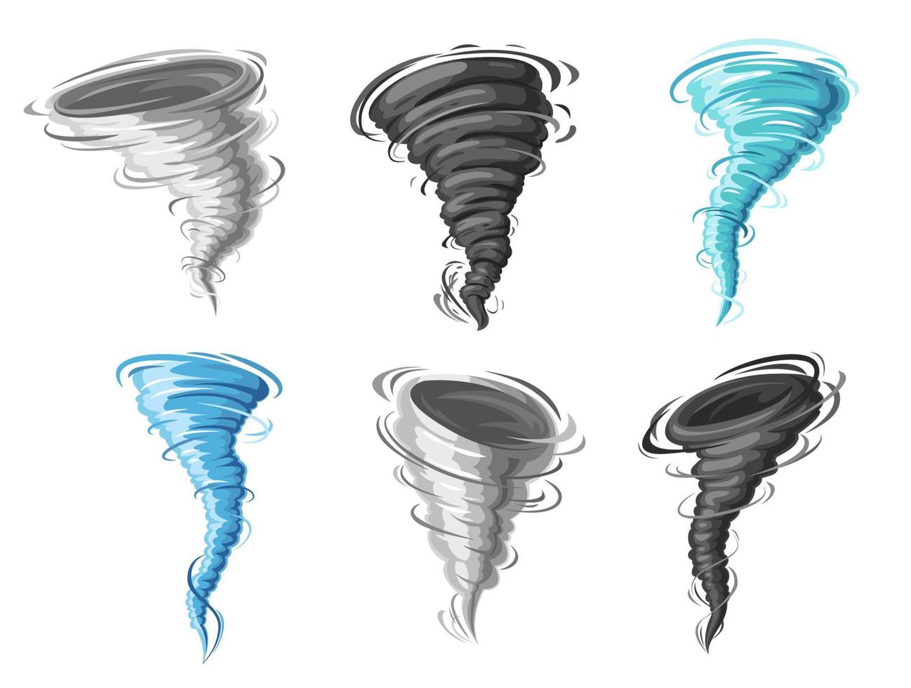 tekenfilm tornado orkaan twister of cycloon storm vector