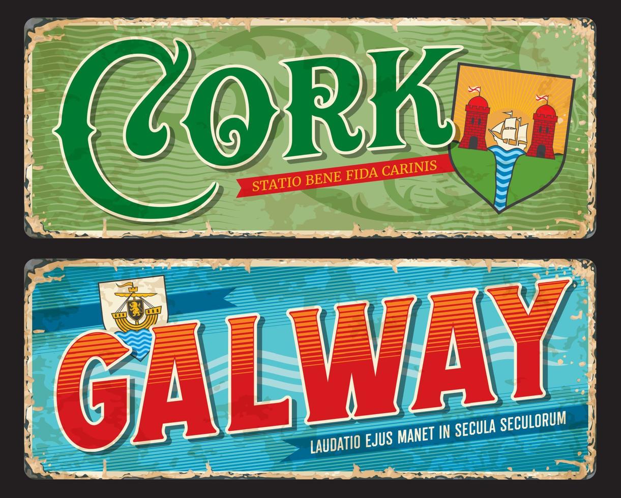 kurk, galway stad platen, reizen Ierland stickers vector