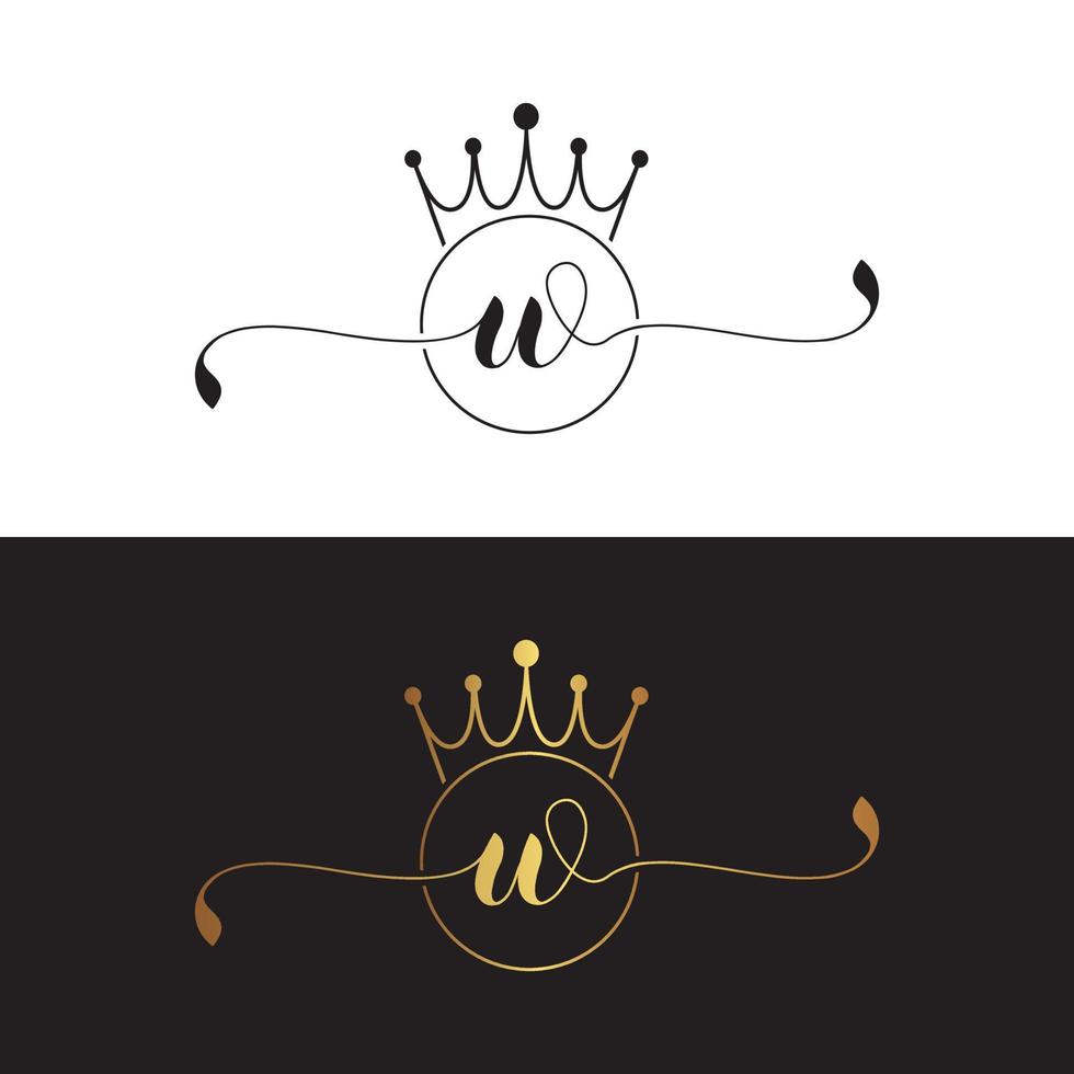 w brief luxe merk logo ontwerp vector