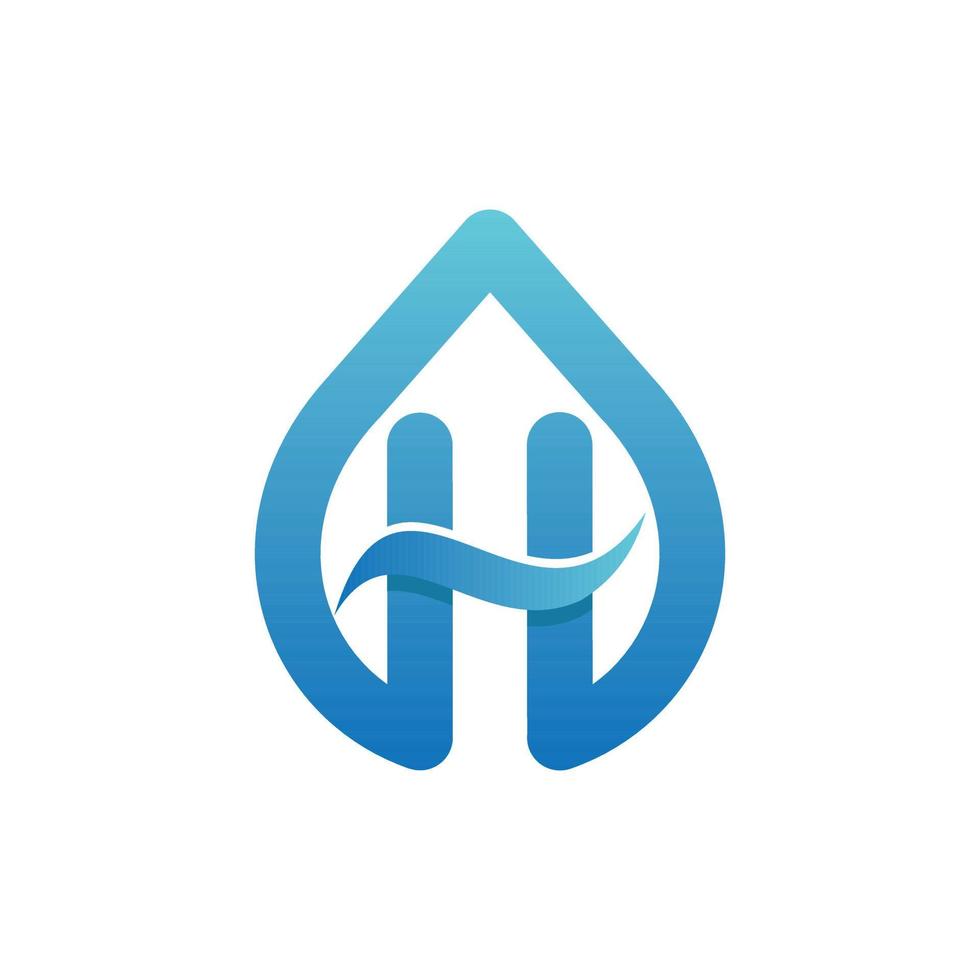 brief h laten vallen water gemakkelijk logo vector