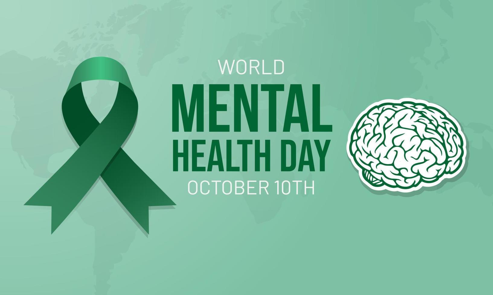 wereld mentaal Gezondheid dag oktober 10e illustratie Aan groen geïsoleerd achtergrond vector