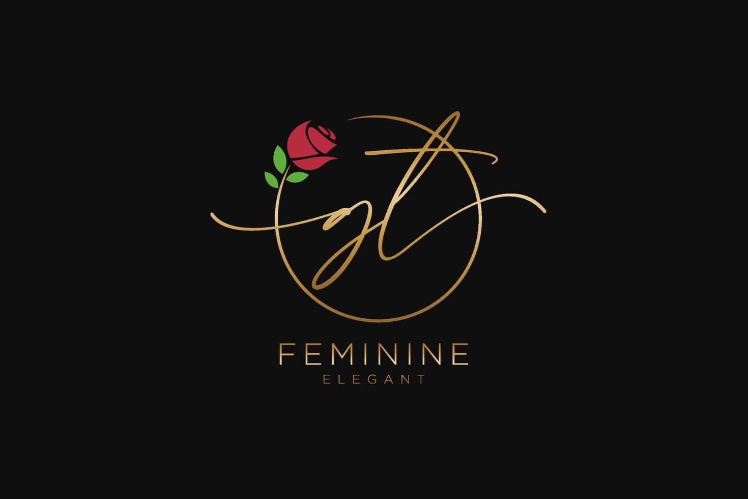 eerste gt vrouwelijk logo schoonheid monogram en elegant logo ontwerp, handschrift logo van eerste handtekening, bruiloft, mode, bloemen en botanisch met creatief sjabloon. vector