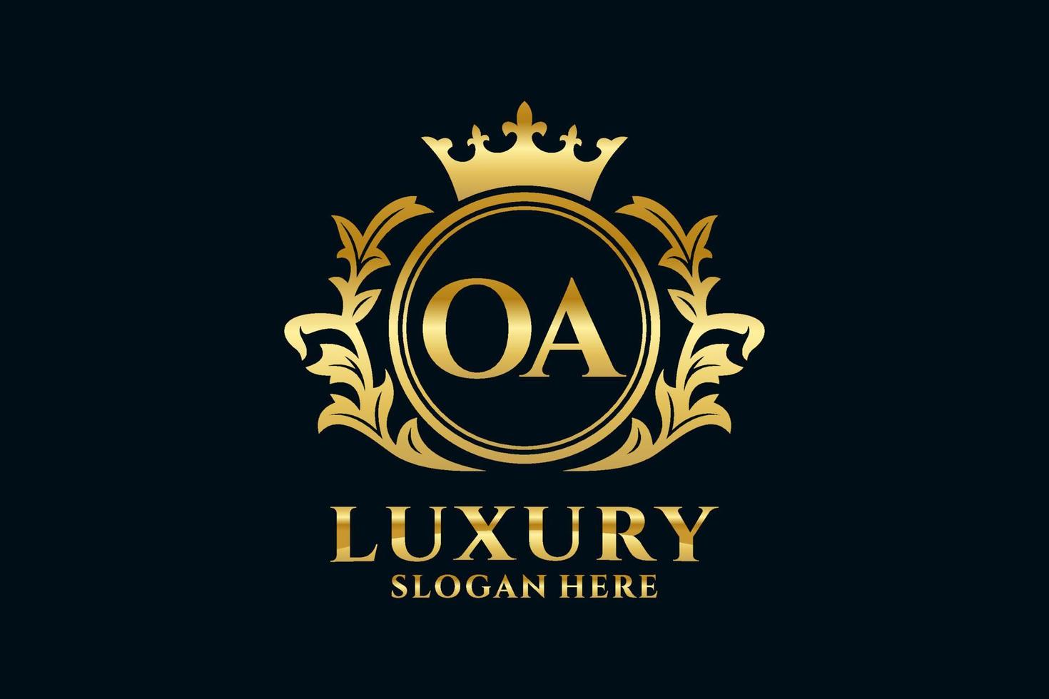 eerste oa brief Koninklijk luxe logo sjabloon in vector kunst voor luxueus branding projecten en andere vector illustratie.