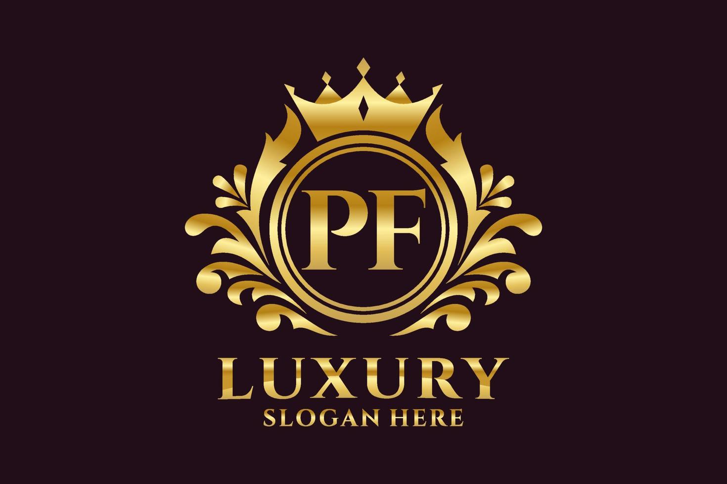 eerste pf brief Koninklijk luxe logo sjabloon in vector kunst voor luxueus branding projecten en andere vector illustratie.