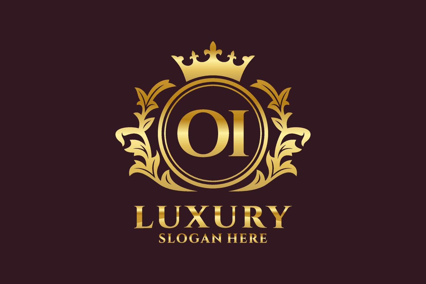 eerste oi brief Koninklijk luxe logo sjabloon in vector kunst voor luxueus branding projecten en andere vector illustratie.