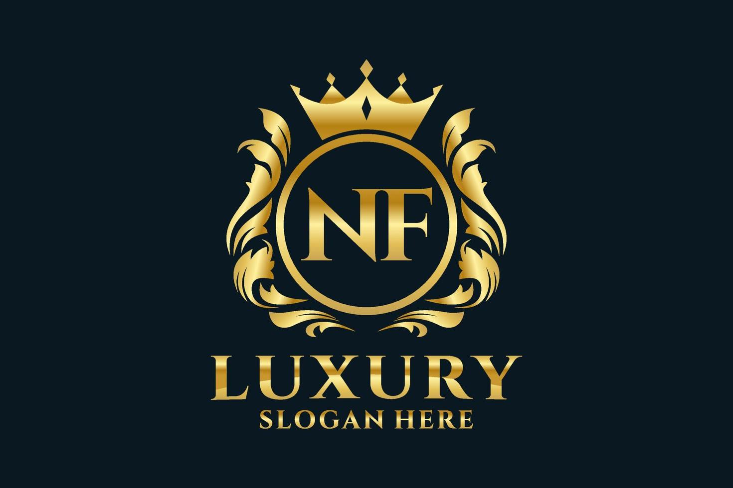 eerste nf brief Koninklijk luxe logo sjabloon in vector kunst voor luxueus branding projecten en andere vector illustratie.