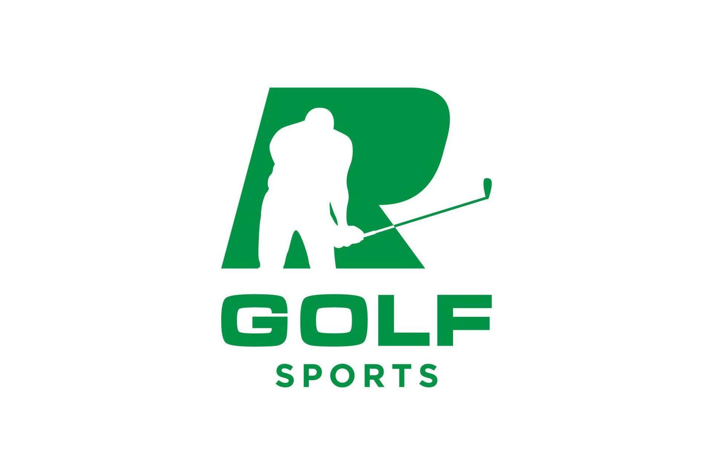 alfabet letter pictogram logo r voor golf logo vector ontwerpsjabloon, vector label van golf, logo van golfkampioenschap, illustratie, creatief pictogram, ontwerpconcept