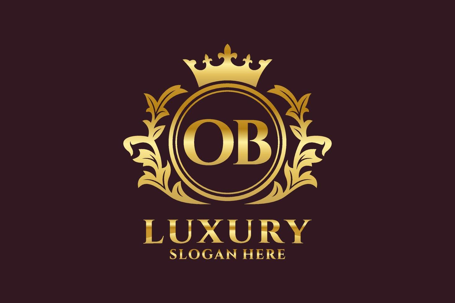 eerste ob brief Koninklijk luxe logo sjabloon in vector kunst voor luxueus branding projecten en andere vector illustratie.