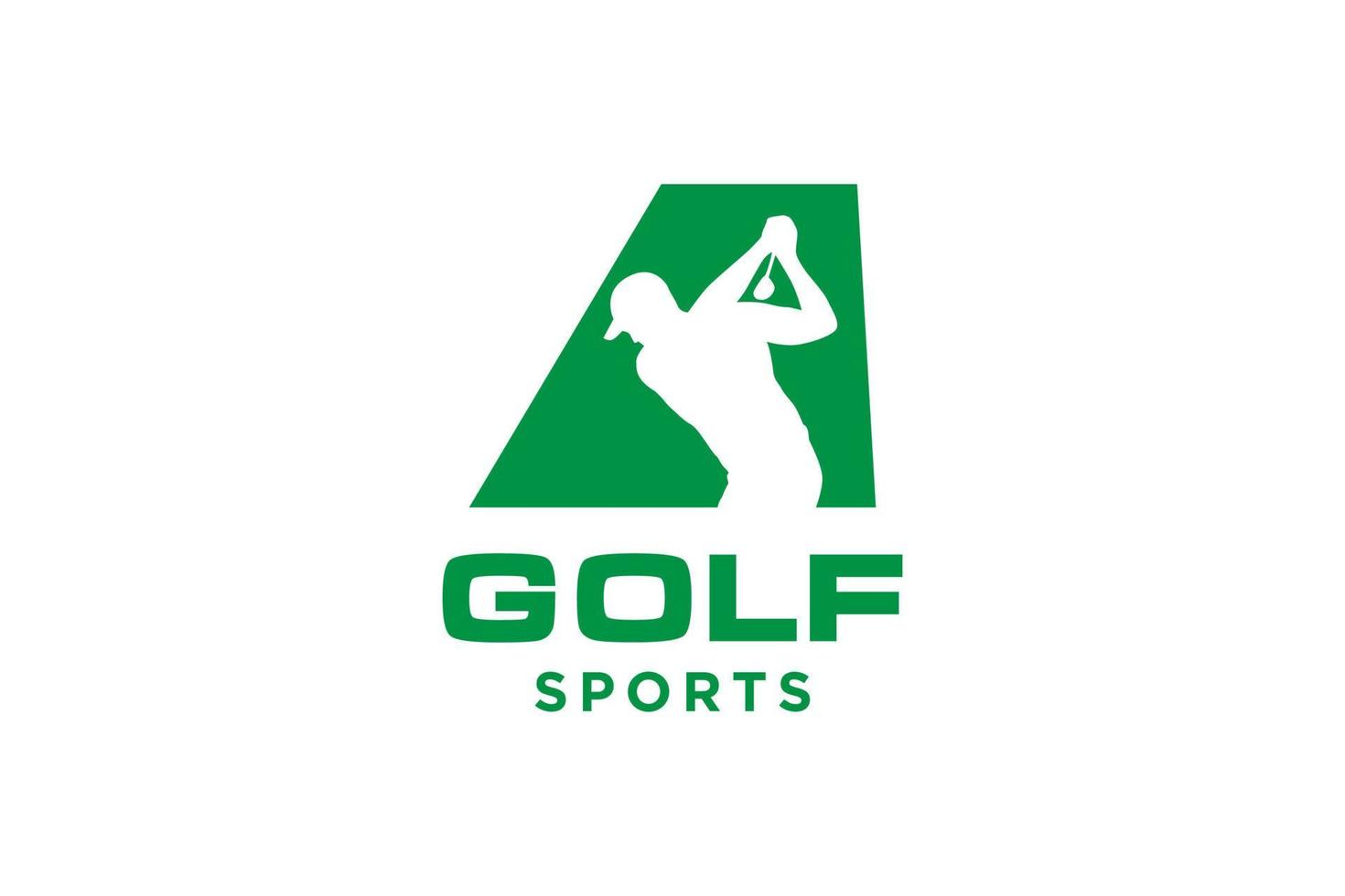 alfabet letter pictogram logo een voor golf logo vector ontwerpsjabloon, vector label van golf, logo van golfkampioenschap, illustratie, creatief pictogram, ontwerpconcept
