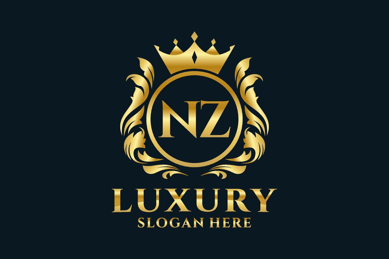 eerste nz brief Koninklijk luxe logo sjabloon in vector kunst voor luxueus branding projecten en andere vector illustratie.