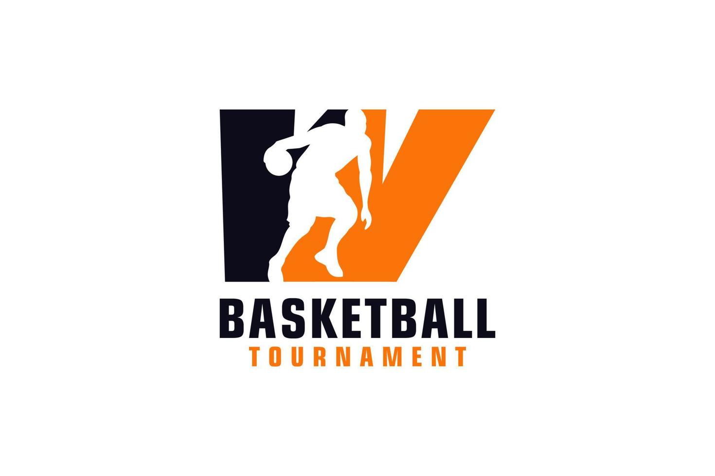 letter w met basketballogo-ontwerp. vectorontwerpsjabloonelementen voor sportteam of huisstijl. vector