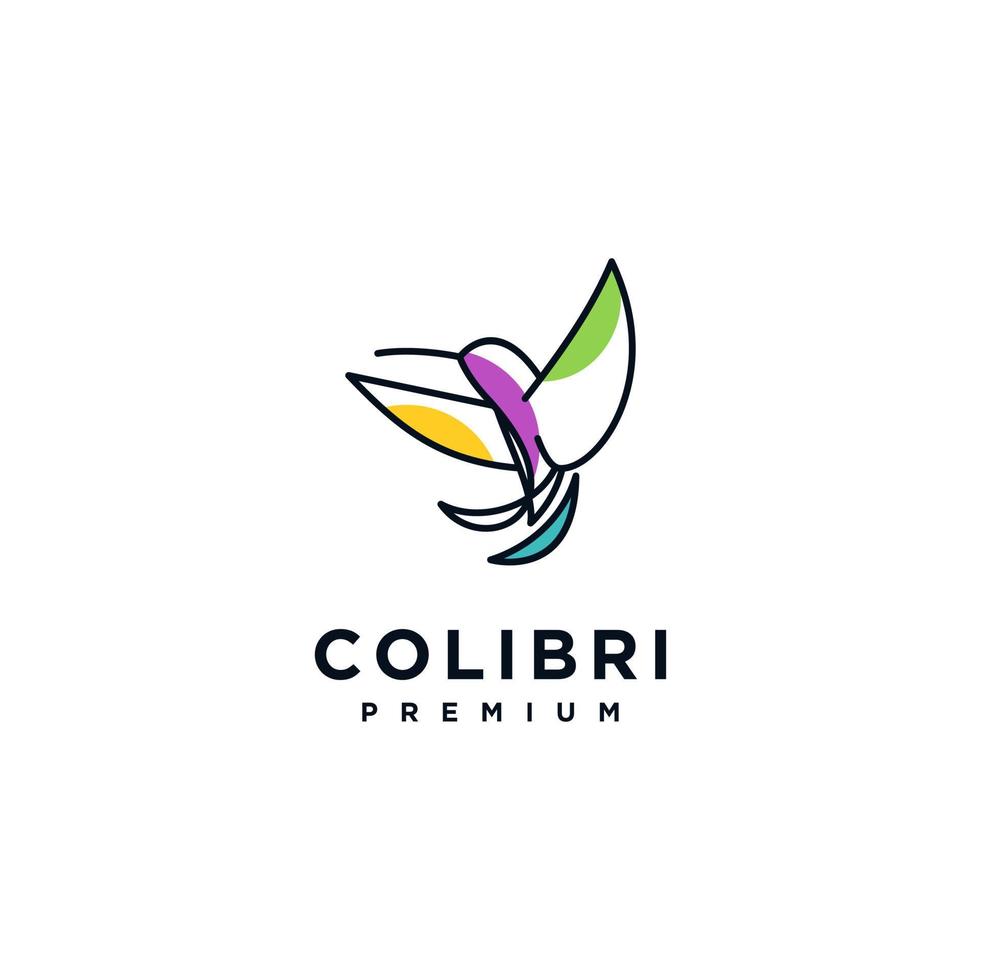 colibri vogel logo concept ontwerp, abstract kolibrie vector illustratie