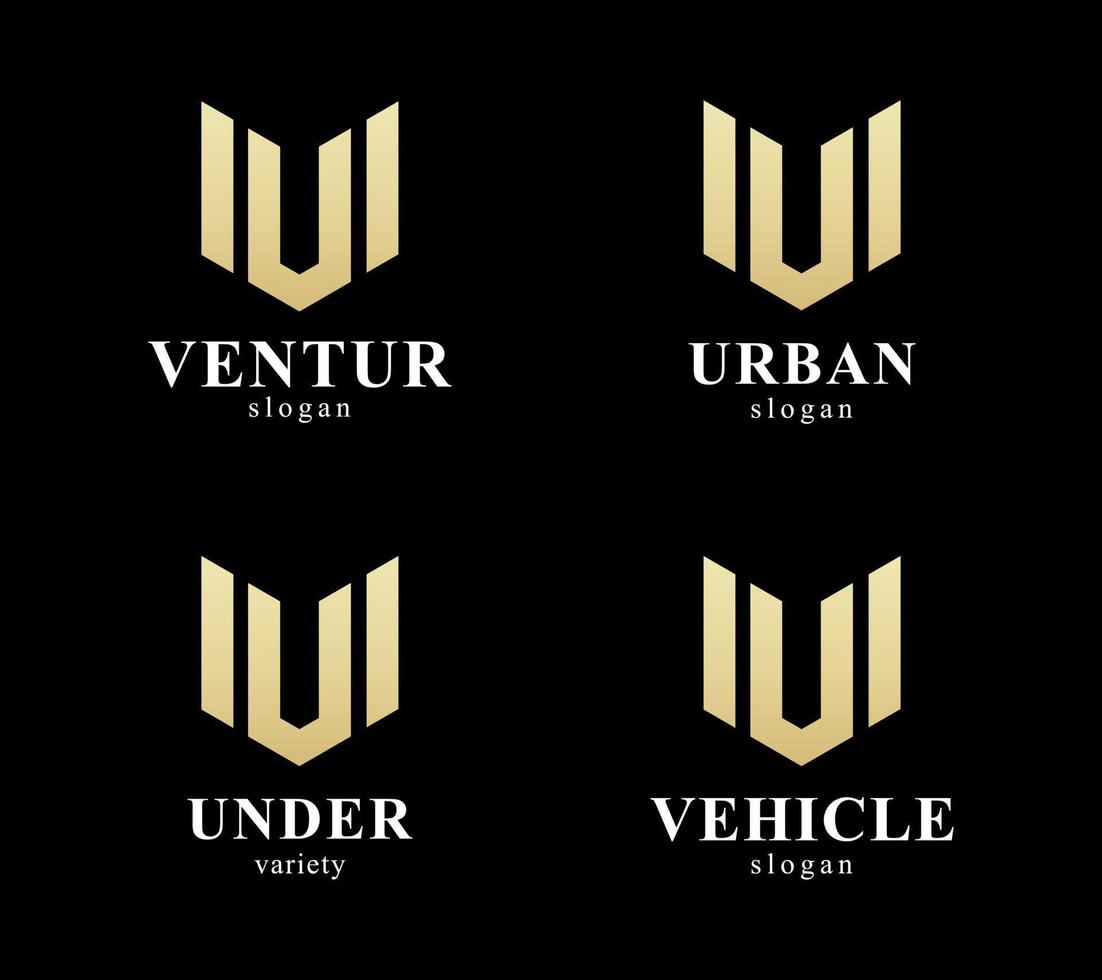 reeks brief v u ui monogram alfabet hoofdstad investering stedelijk eigendom logo ontwerp vector