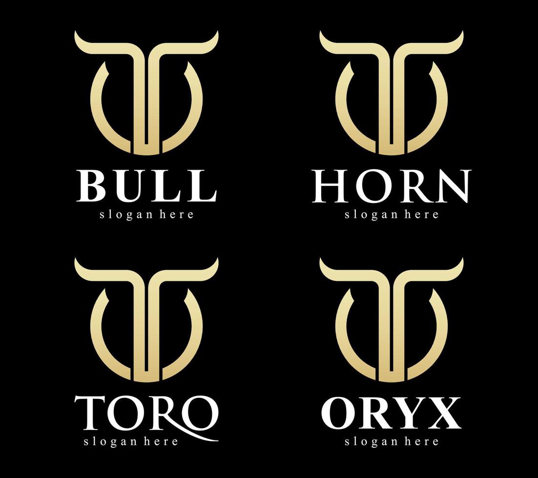 reeks toeter stier Toro oryx Stier dierenriem stijl wijnoogst overladen logo ontwerp vector