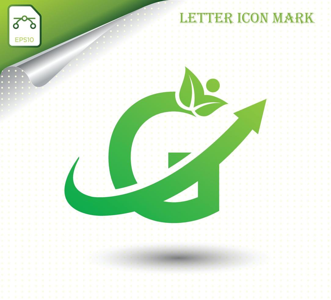 natuurlijk brief g met eco logo ontwerp sjabloon vector