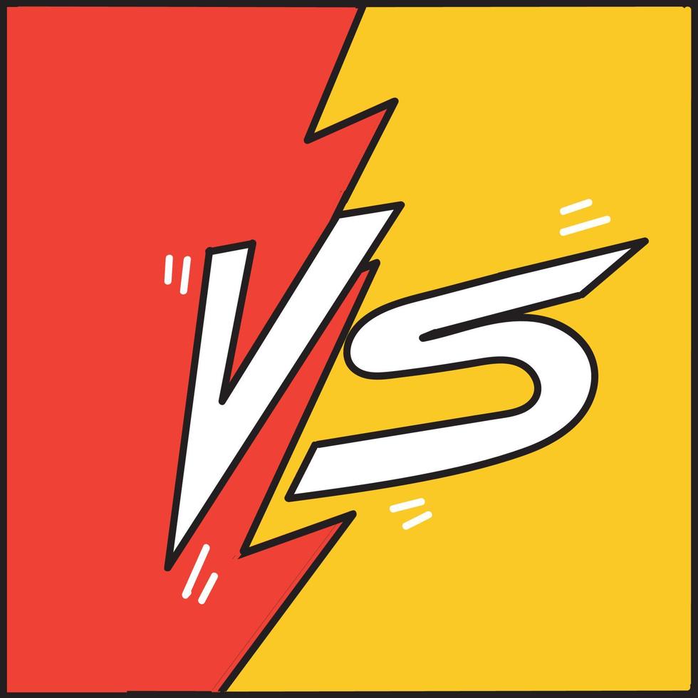 hand- getrokken tekening vs versus icoon illustratie vector