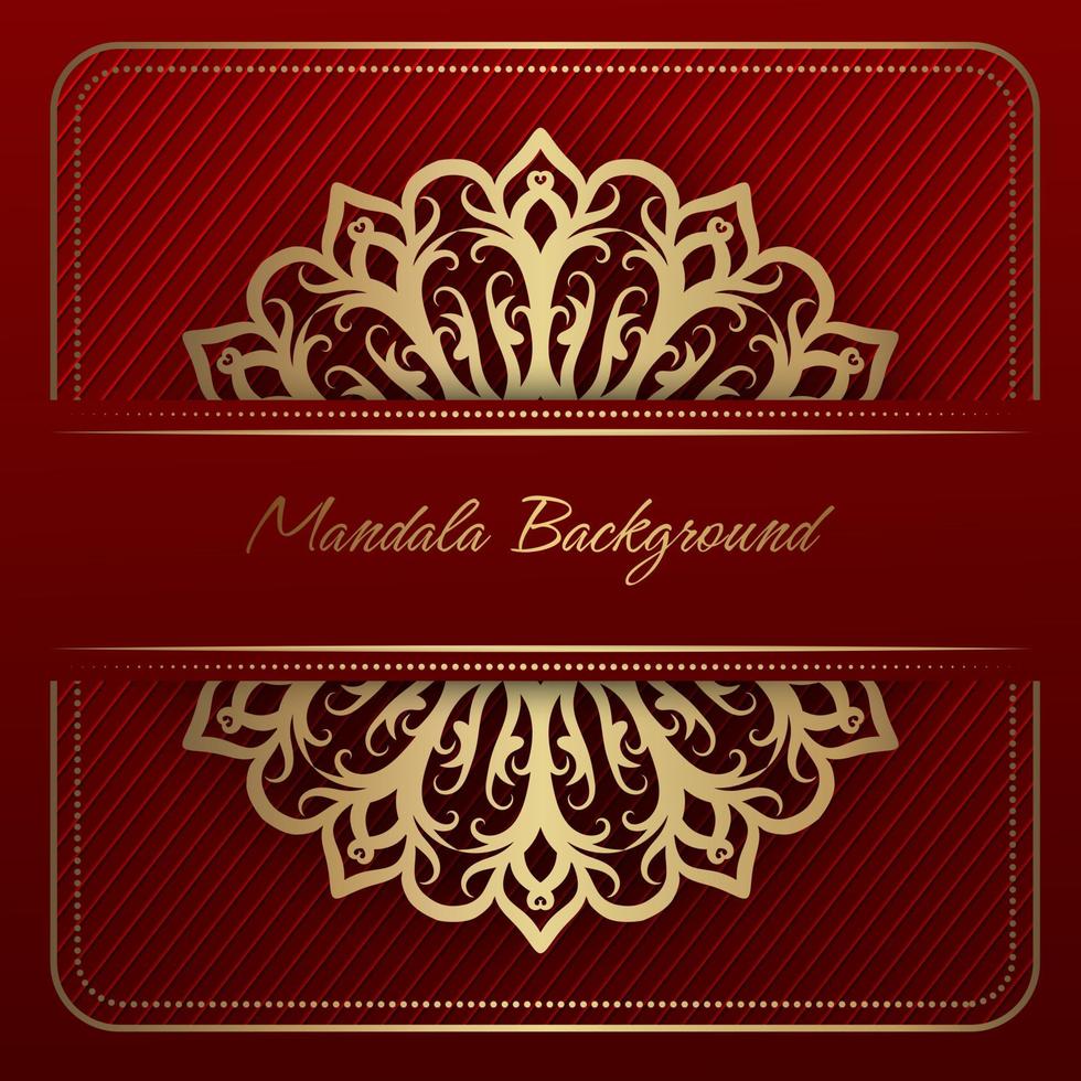gouden mandala ornament Aan rood achtergrond vector