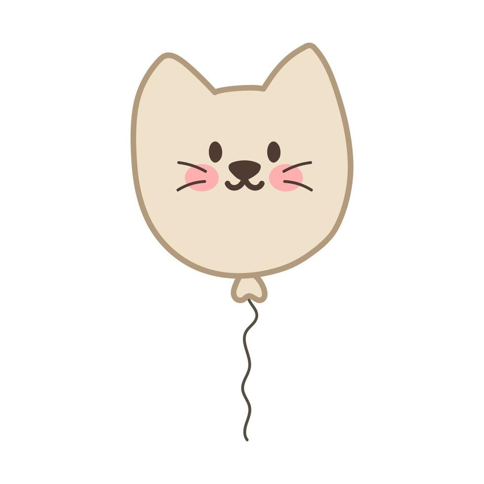 schattig kat ballon. vector illustratie geïsoleerd Aan wit achtergrond.