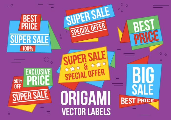 Gratis Origami Vector Sale labels