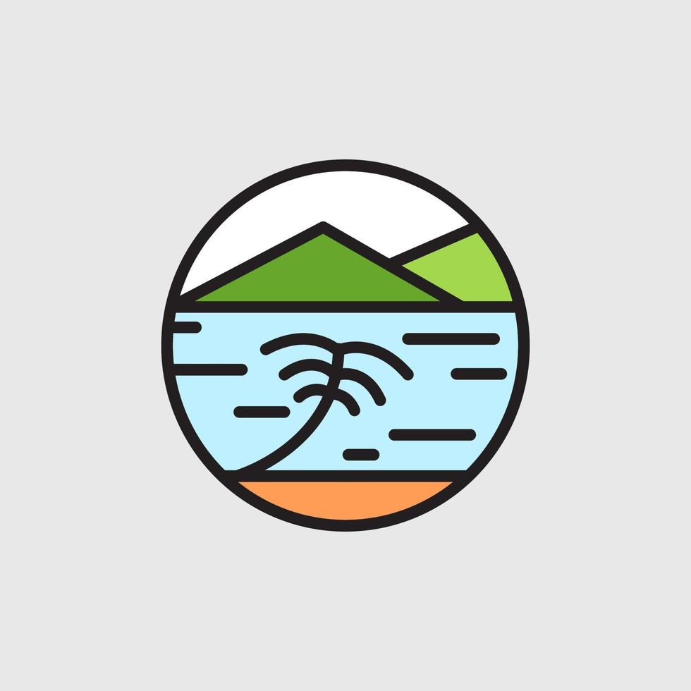 landschap logo kust lijn vector