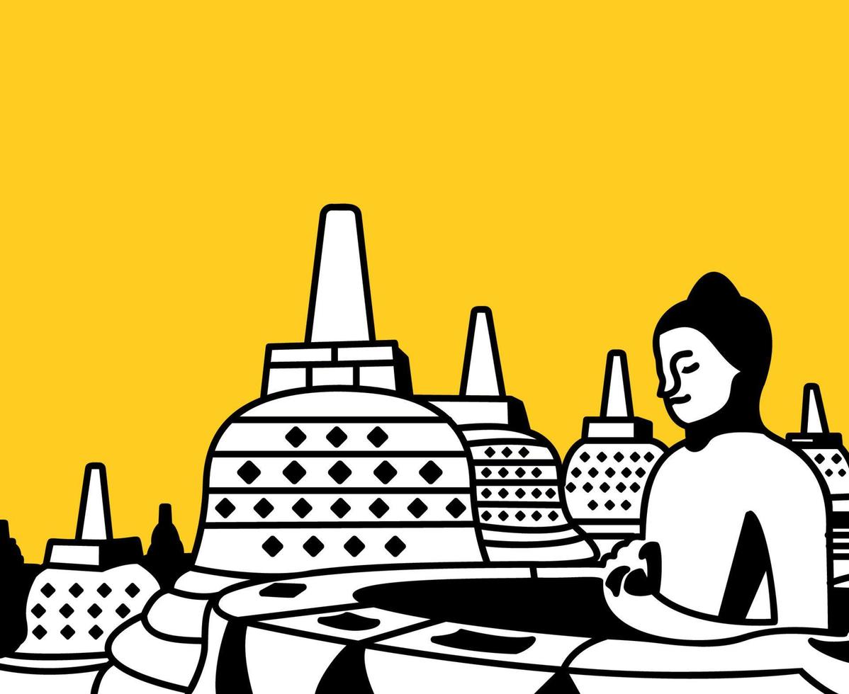 borobudur tempel is een van de schoonheden dat Indonesië heeft vector