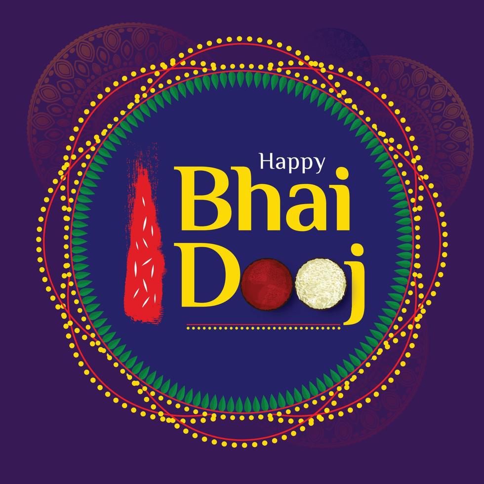 bhai doei, bhaubeej, bhai tika, bhai phonta Indisch festival van gelukkig bhai dooj gevierd gedurende de diwali vector