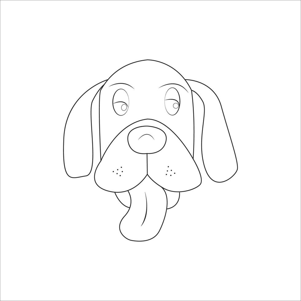 hond kleur bladzijde en dier schets ontwerp voor die wie liefde puppy vector