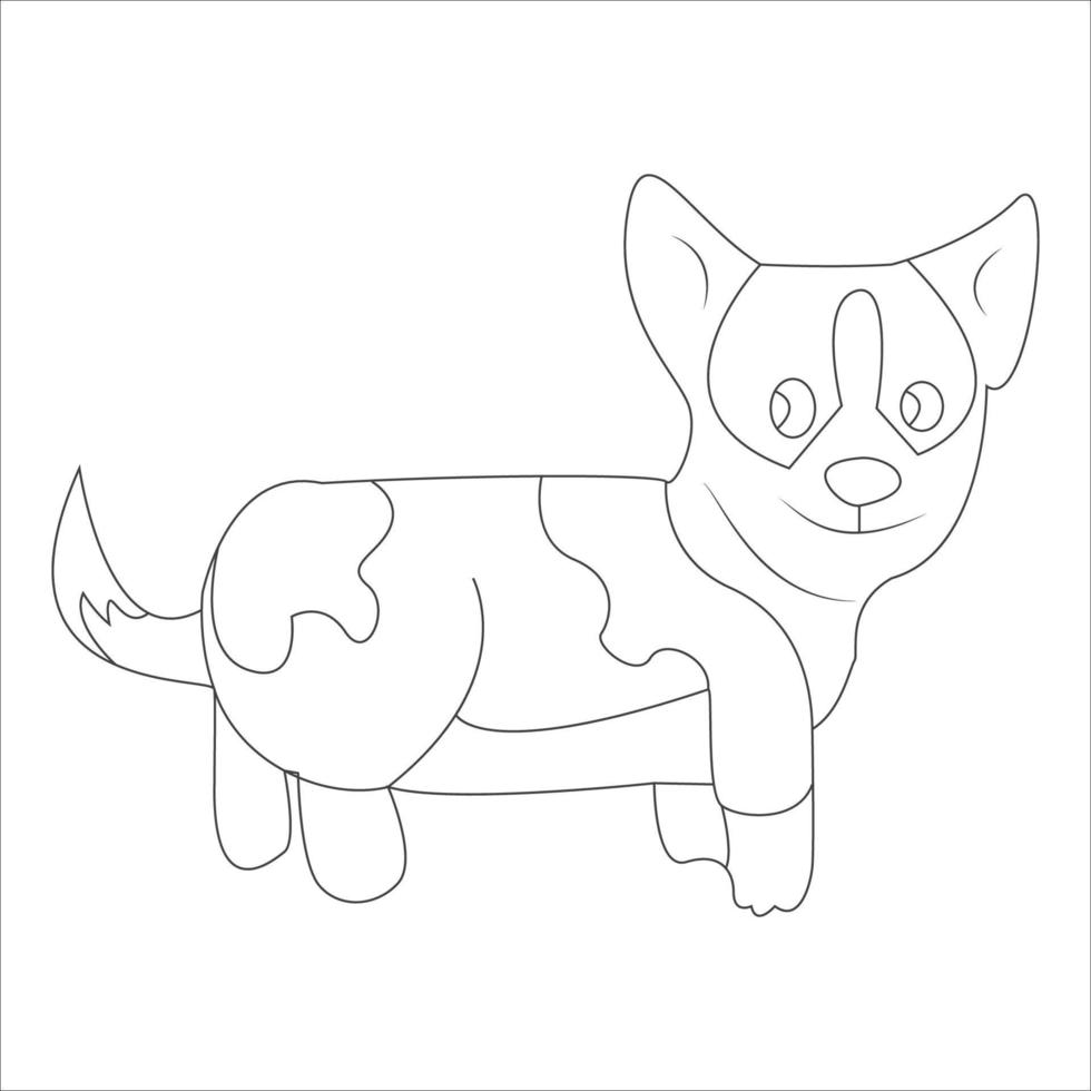 hond kleur bladzijde en dier schets ontwerp voor die wie liefde puppy vector