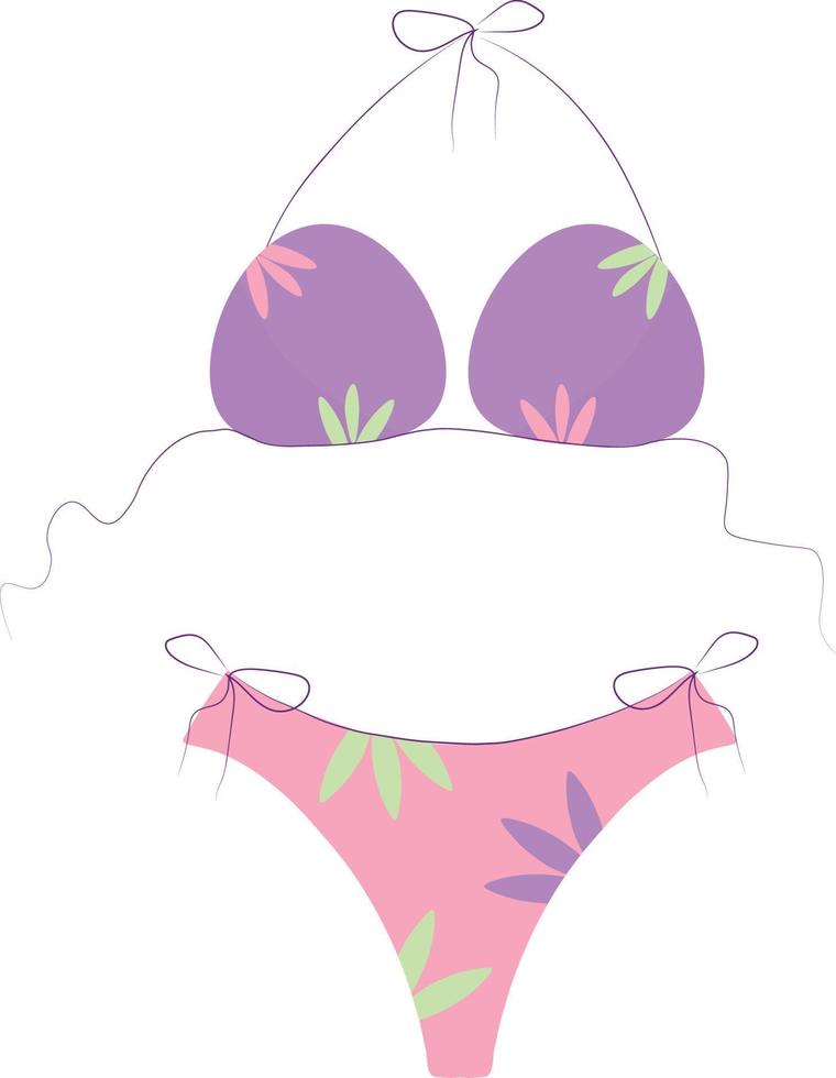 vrouwen badmode geïsoleerd Aan wit achtergrond. zwempak of bikini top en onderkant. vector illustratie