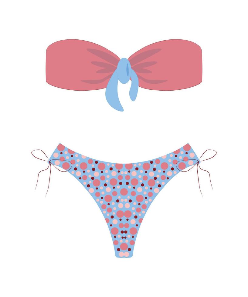 vrouwen badmode geïsoleerd Aan wit achtergrond. zwempak of bikini top en onderkant. vector illustratie