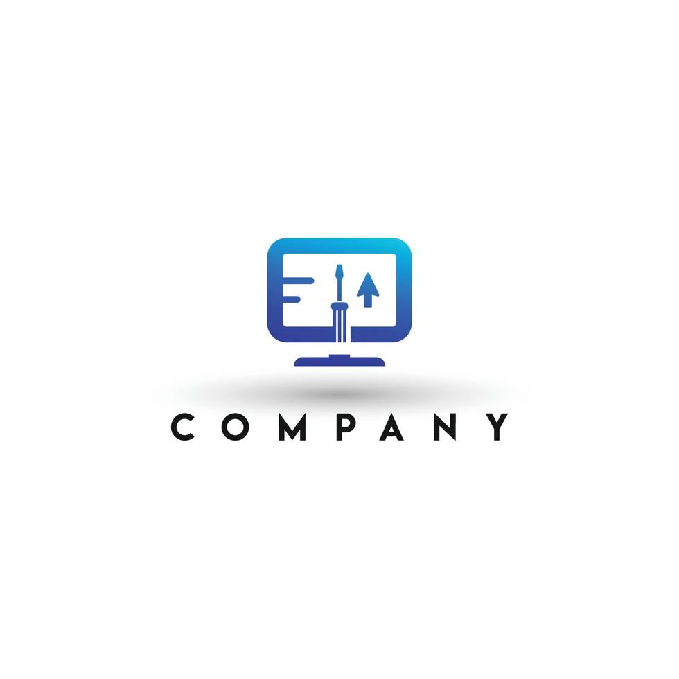 pc reparatie logo sjabloon, computer reparatie logo vector