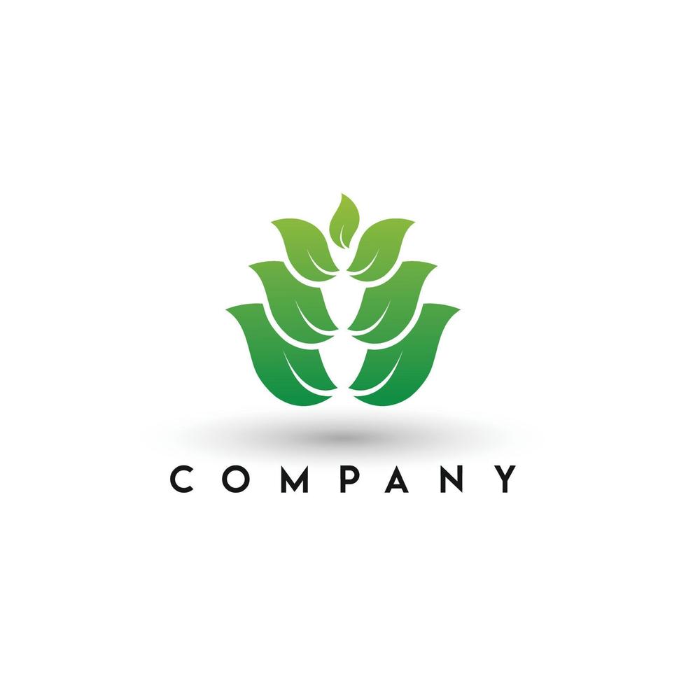 eco logo modern concept groen kleur naturals logo vector