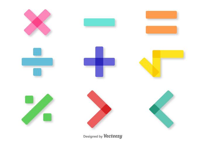 Vector Kleurrijke Math Symbolen Set