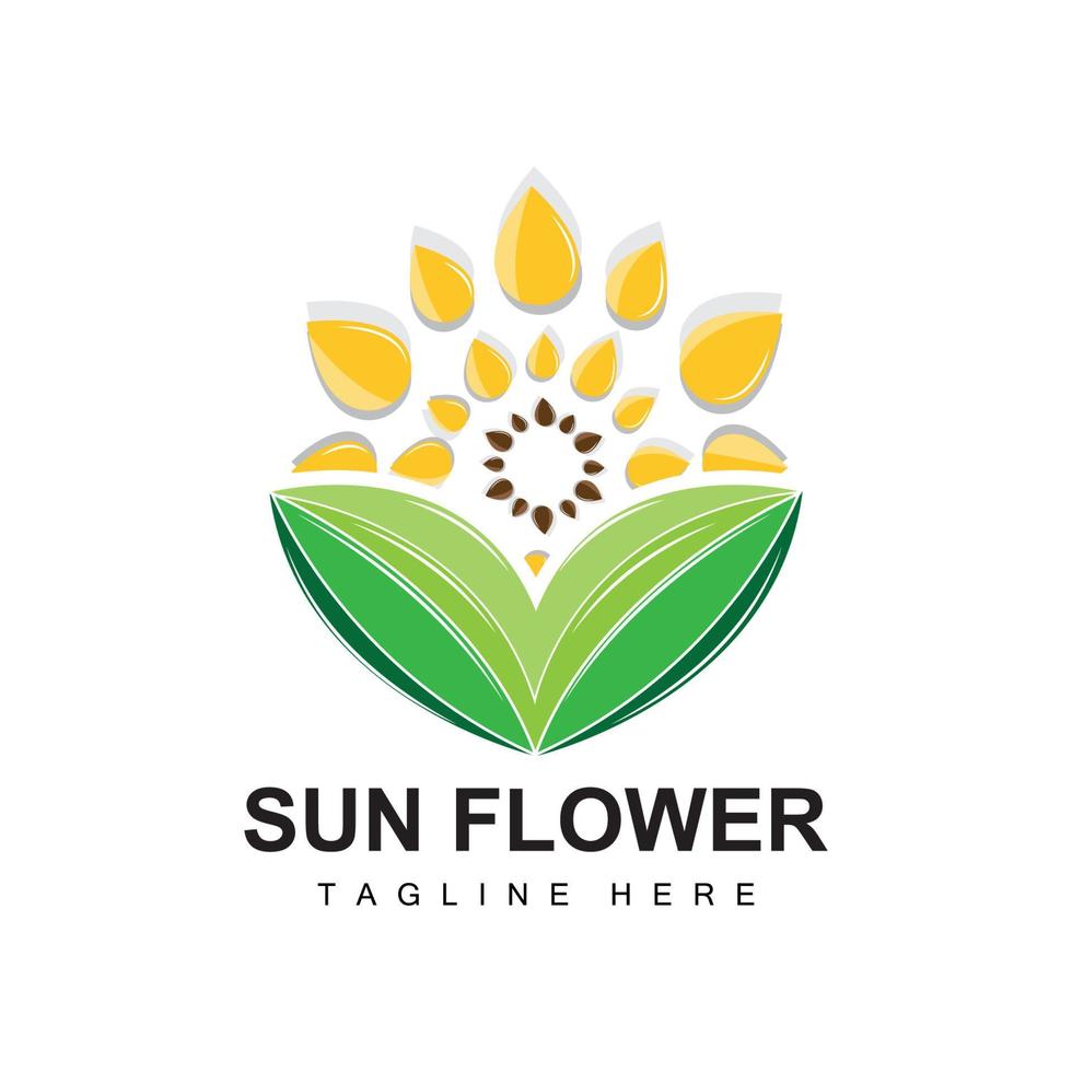 zonnebloem logo ontwerp, sier- fabriek tuin fabriek icoon vector, bedrijf Product merk vector