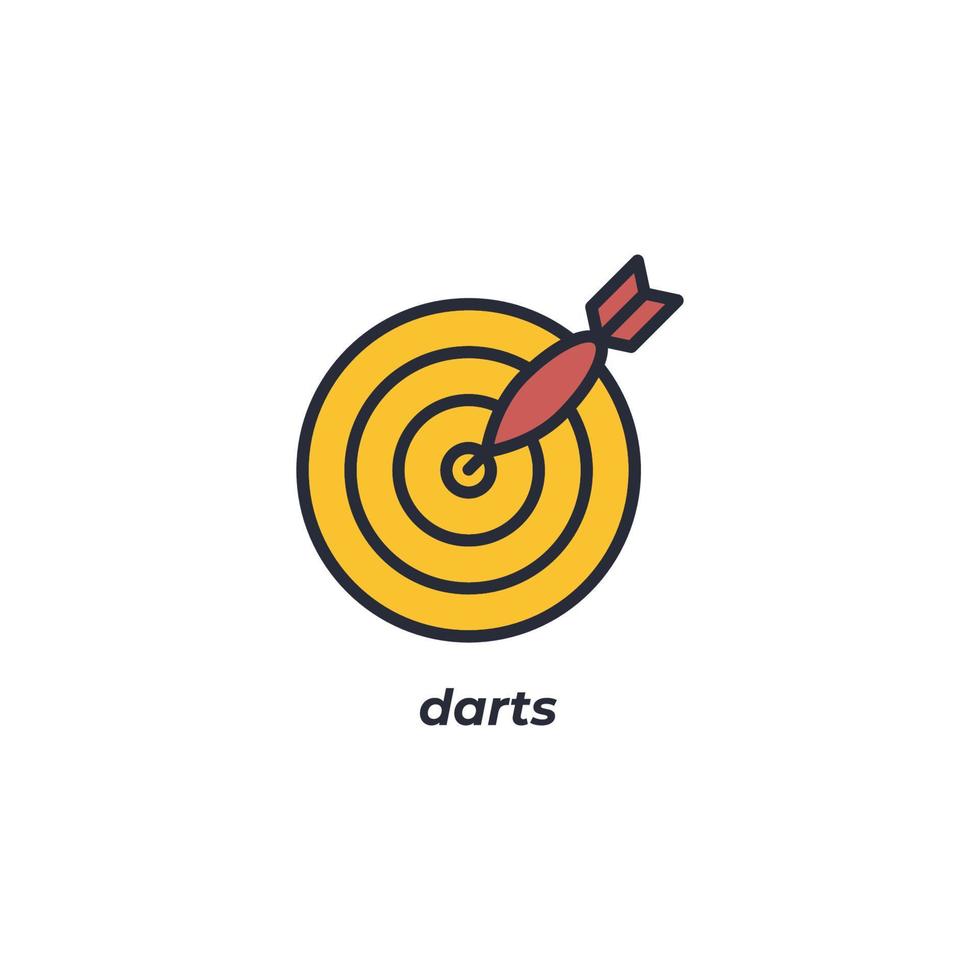 vector teken van darts symbool is geïsoleerd Aan een wit achtergrond. icoon kleur bewerkbaar.