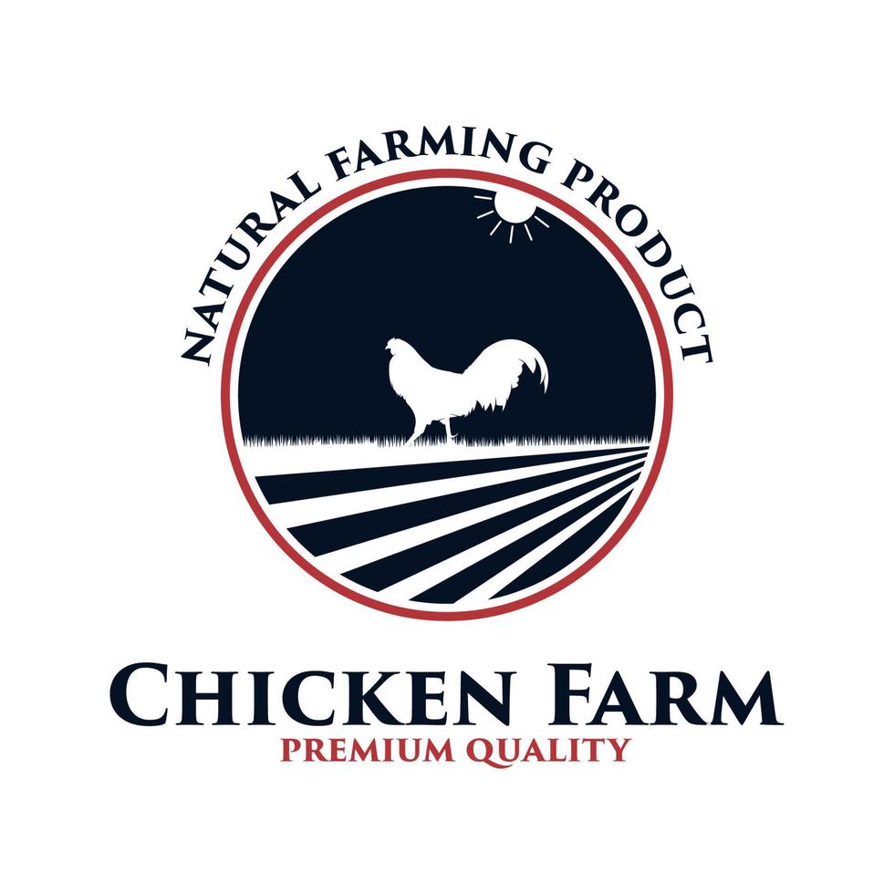 kip boerderij premie kwaliteit logo ontwerp vector