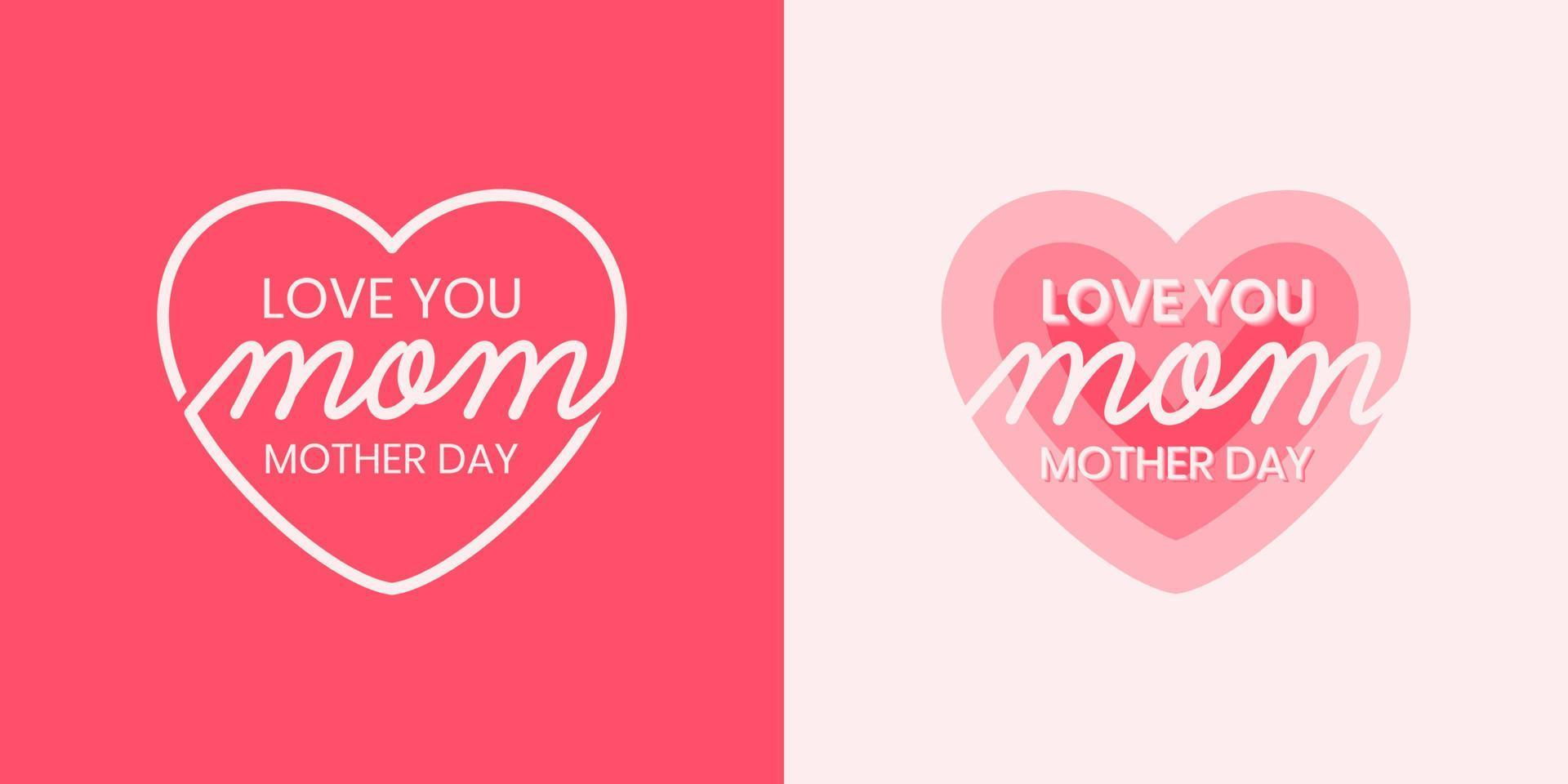gemakkelijk liefde mam vector element symbool moeders dag logo ontwerp
