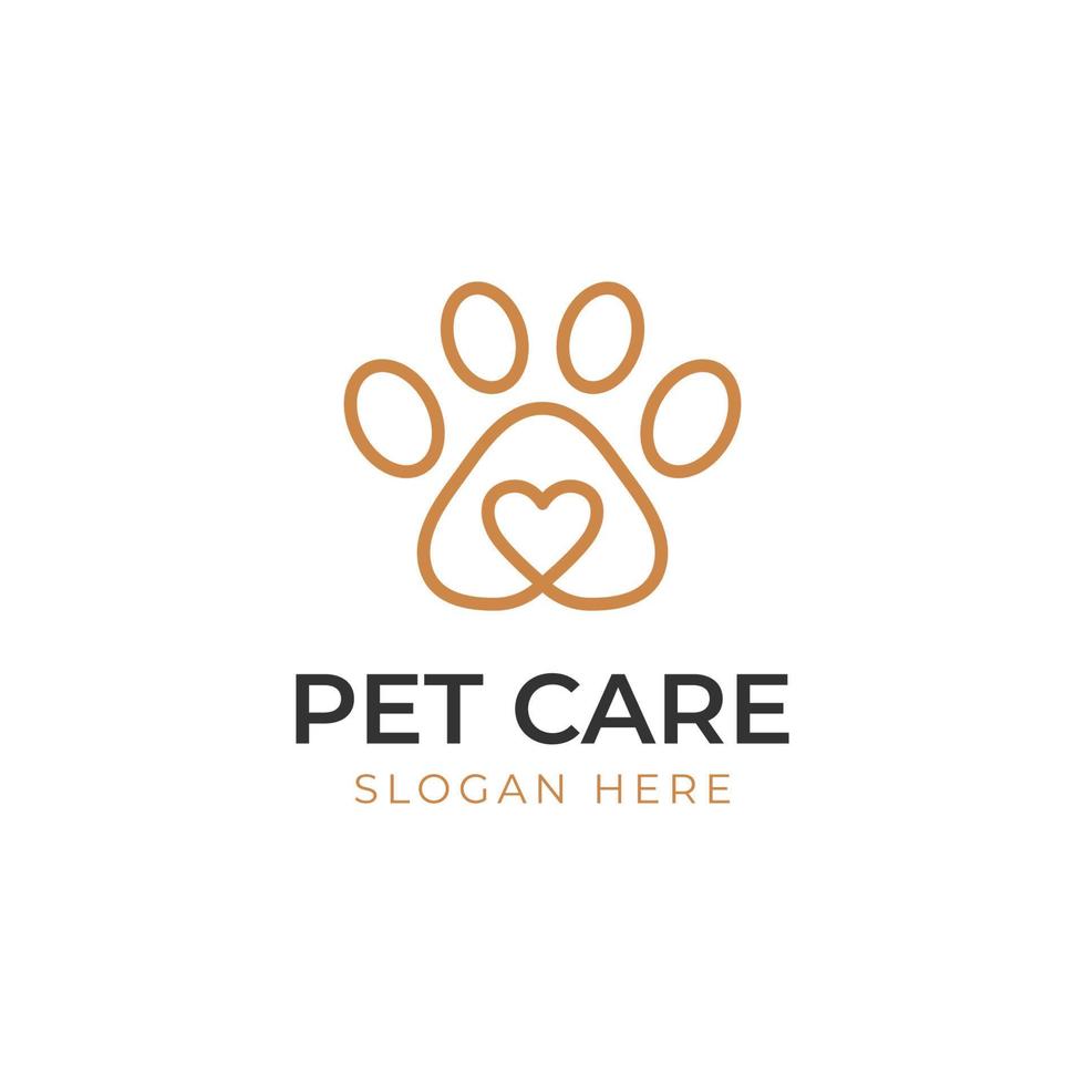 gemakkelijk logo element van huisdier zorg met liefde dier voeten voor veterinair logo icoon ontwerp vector