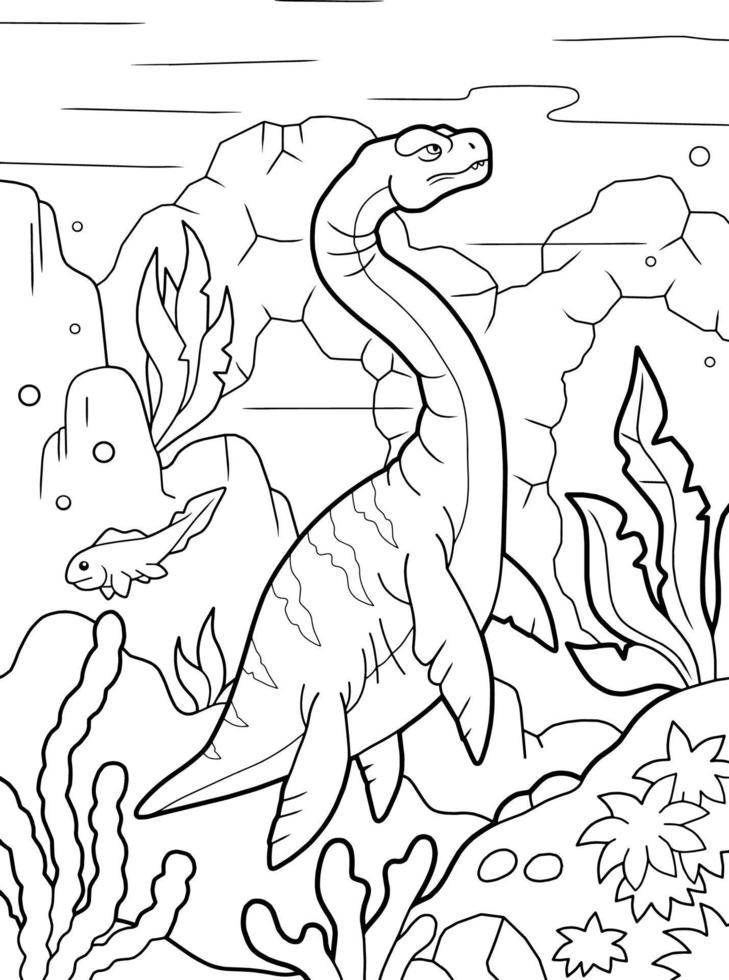 prehistorisch dinosaurus plesiosaur vector