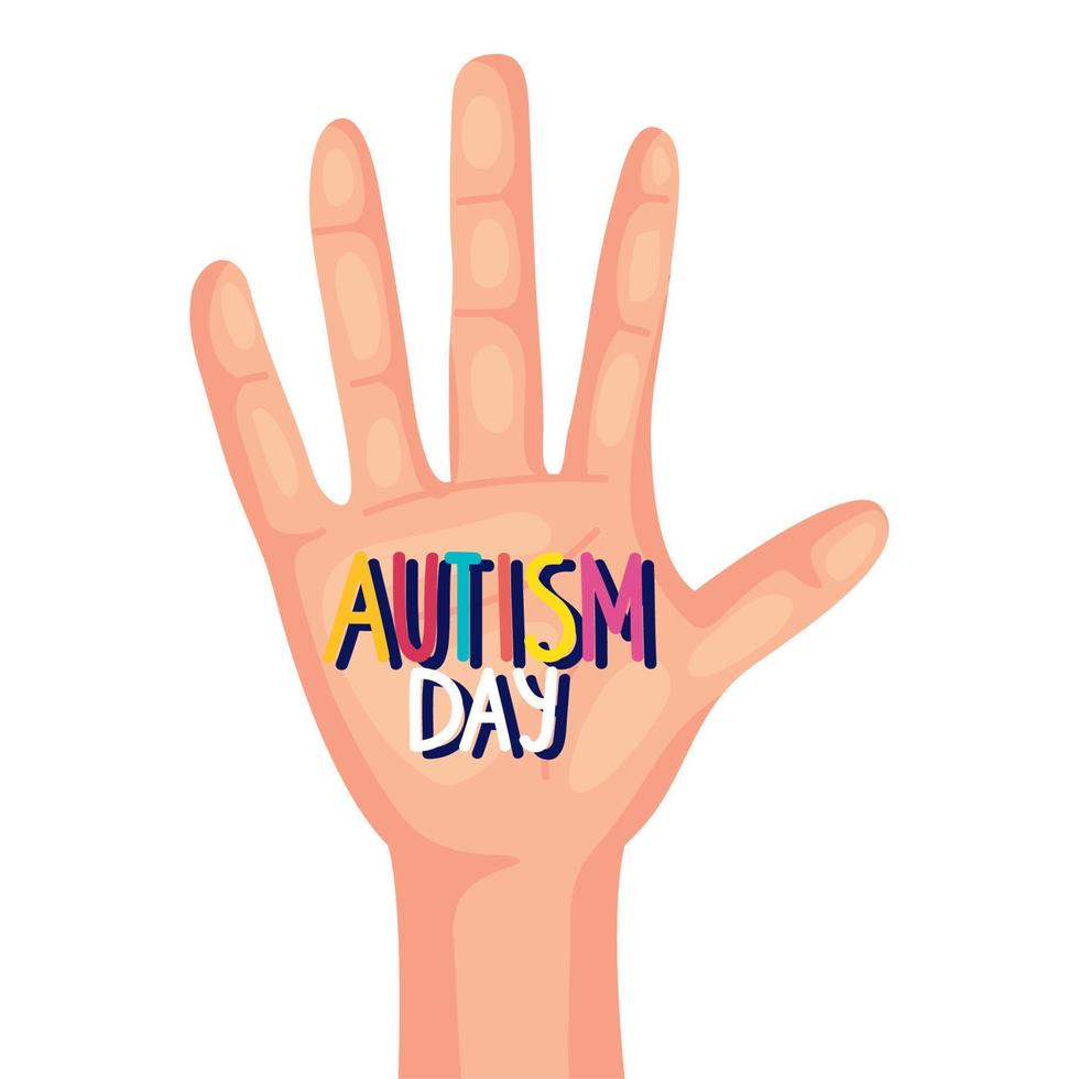 autisme dag in Open hand- vector