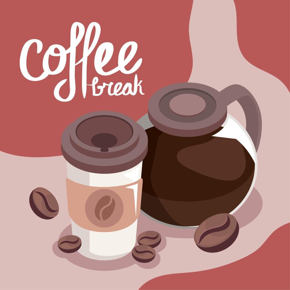 koffiepauze belettering vector