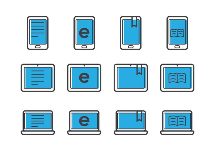 Ereader lijn icoon vector